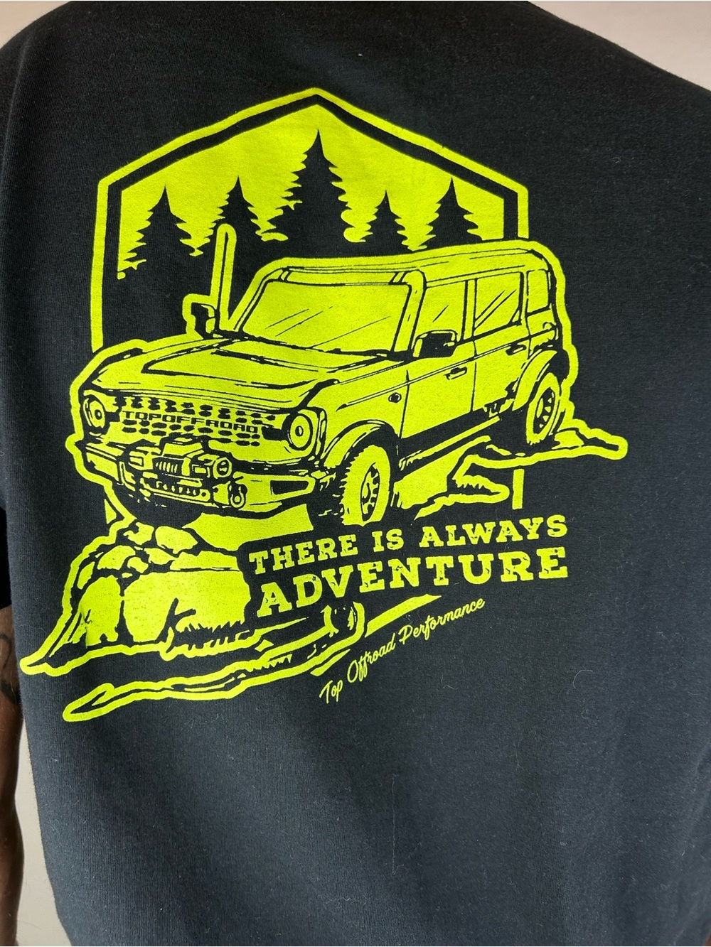 Top Offroad Performance Graphic T Shirt XL Black Green 4x4 Truck Tee Cotton - Picture 4 of 6